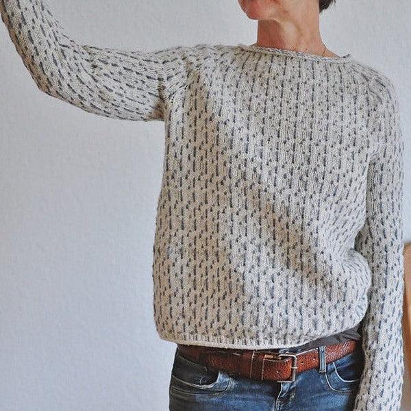 Sophie | Grauer Pullover mit weitem Ausschnitt