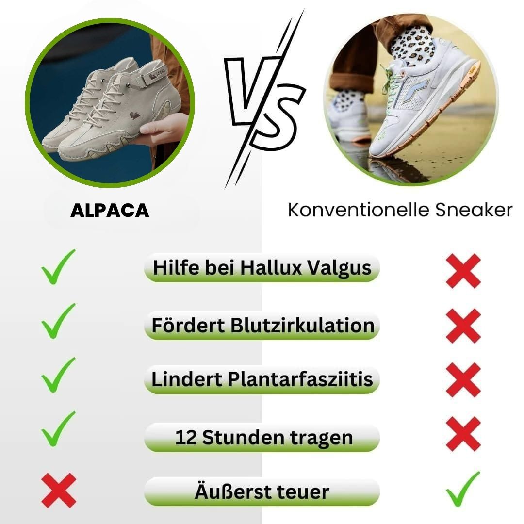 Alpaca™ - ergonomischer, wasserdichter & schmerzlindernder Leder-Barfußschuh