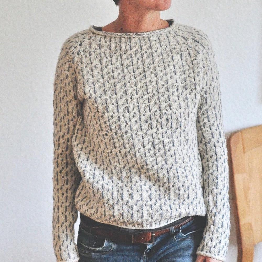Sophie | Grauer Pullover mit weitem Ausschnitt