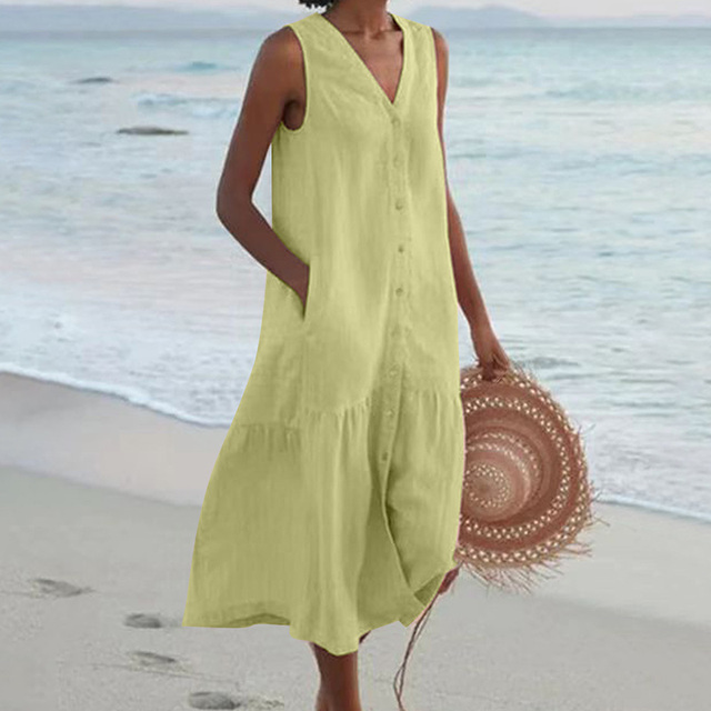 Jessa - ärmelloses Strandkleid mit Taschen