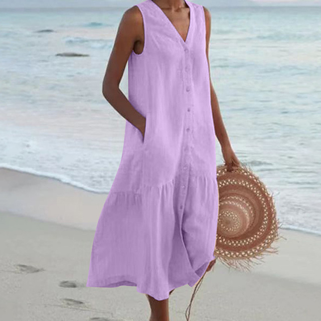 Jessa - ärmelloses Strandkleid mit Taschen