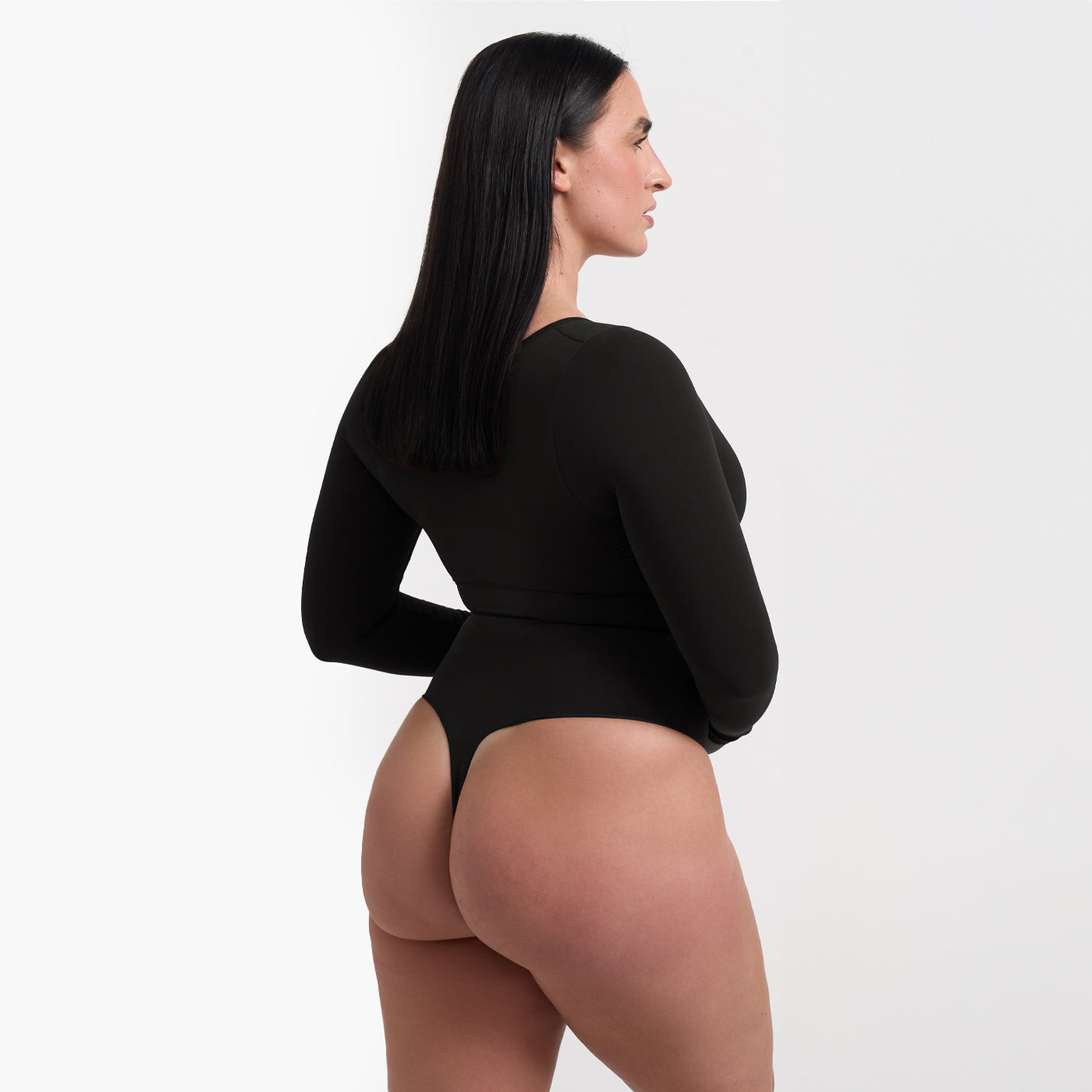 Bodysuit Sculpting Shapewear mit langen Ärmeln und Kordel