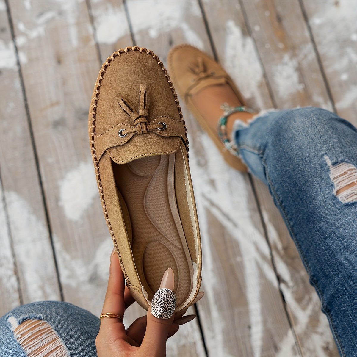 Nadine | Klassische Loafers mit Quastdetail
