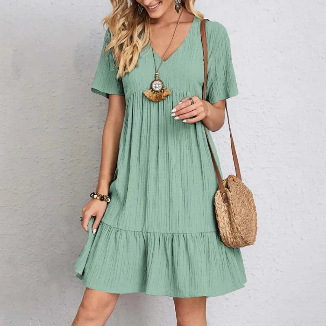Elske™ | Elegantes V-Ausschnitt Mini Kleid 1+1 GRATIS