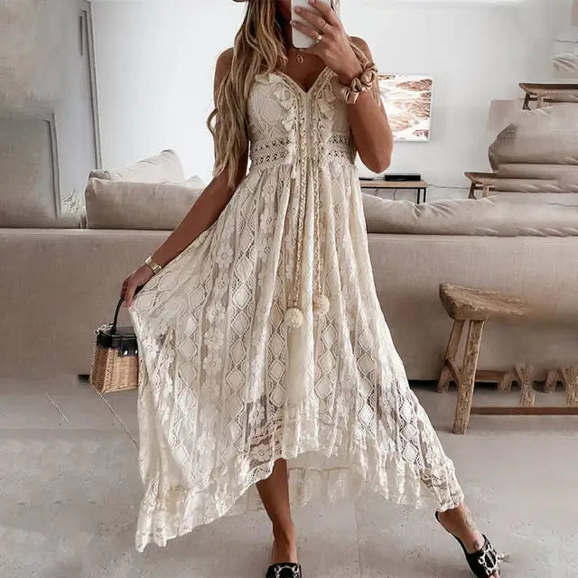 Nomi - lässiges Spitzen Strandkleid