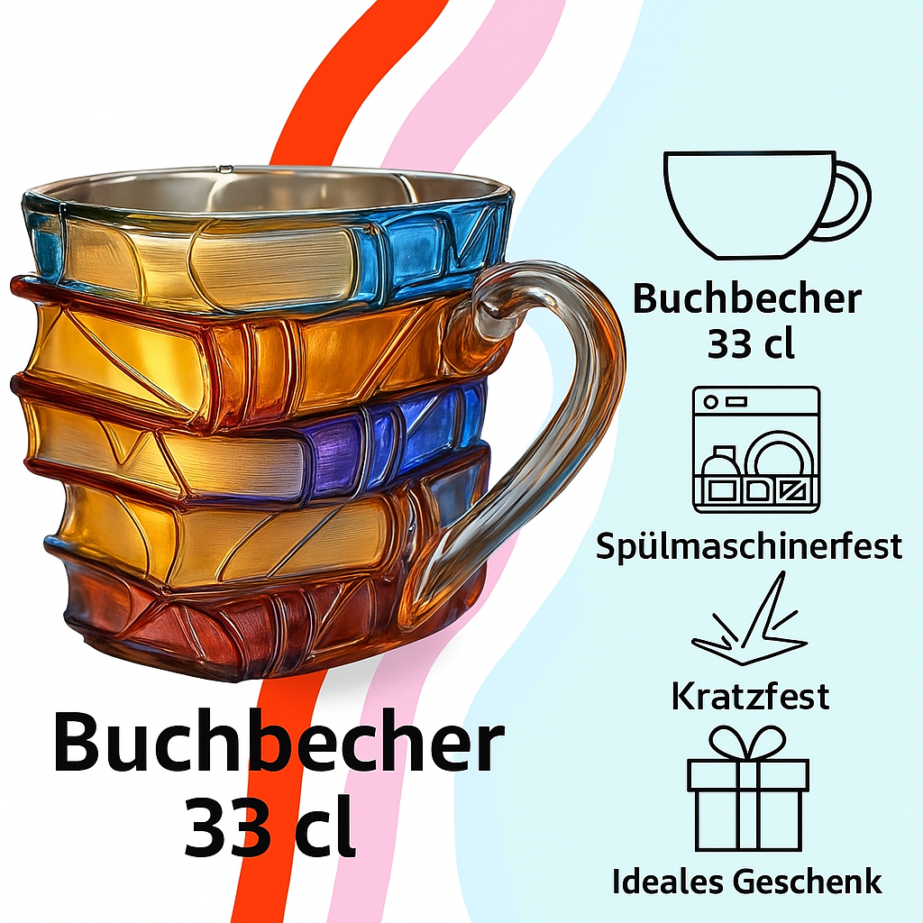 Handgemachte bemalte Bücher-Tasse