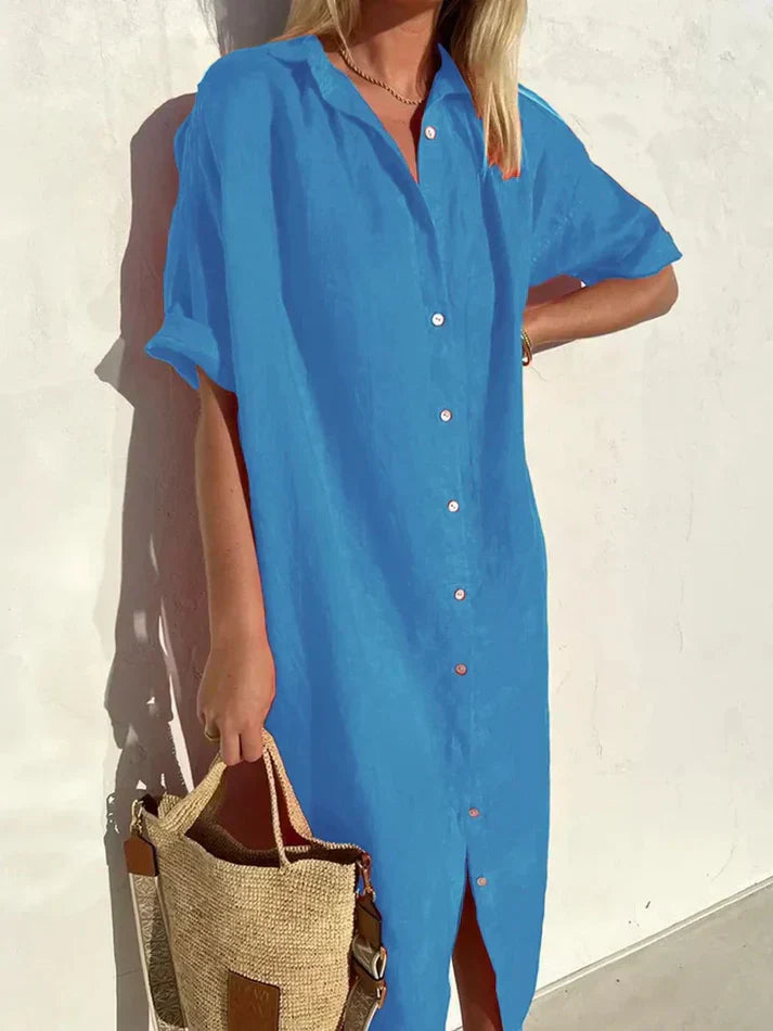 Valeria - Lässiges Strandkleid mit Knöpfen | Stilvoll und Komfortabel