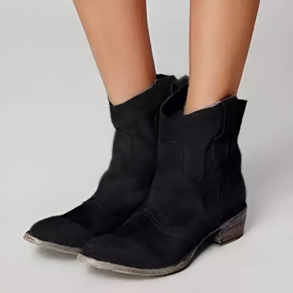 Élisee™ | Zeitlose Wildleder-Stiefeletten Schwarz