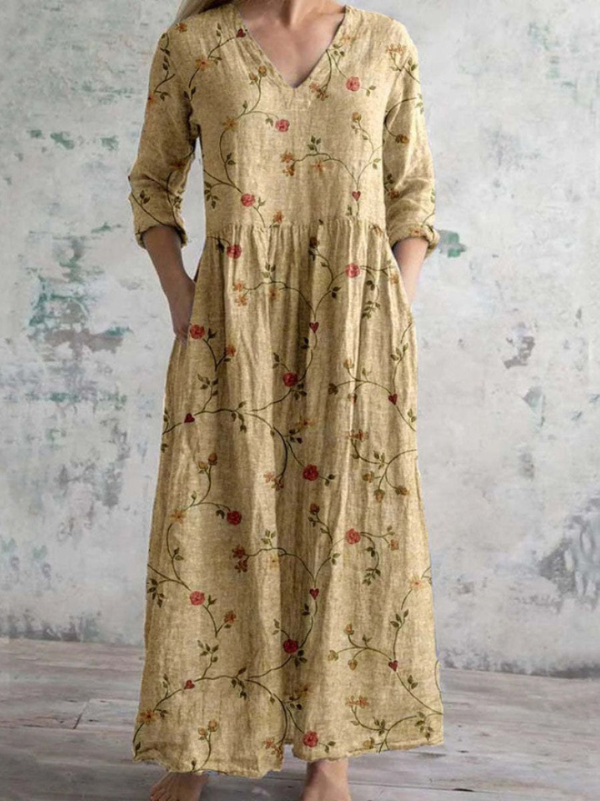 Celestine | Maxikleid mit Vintage-Blumenmuster