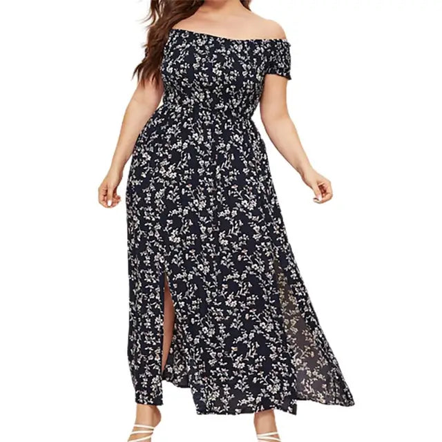 Valeria - elegante Off-Shoulder Strandkleid in großen Größen