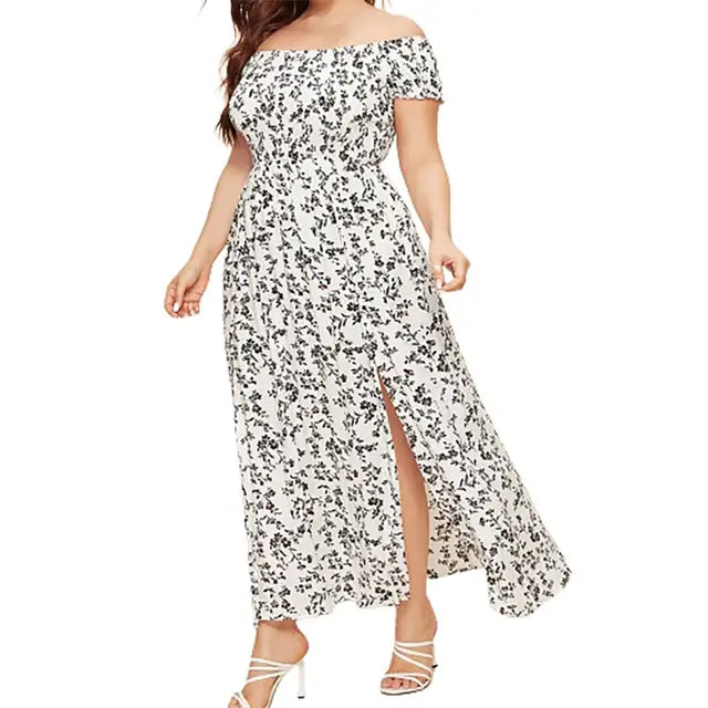 Valeria - elegante Off-Shoulder Strandkleid in großen Größen