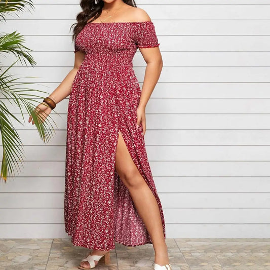 Valeria - elegante Off-Shoulder Strandkleid in großen Größen