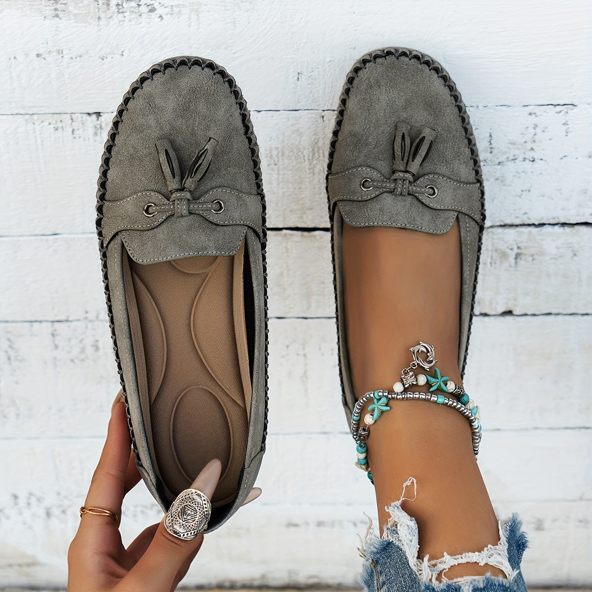 Nadine | Klassische Loafers mit Quastdetail