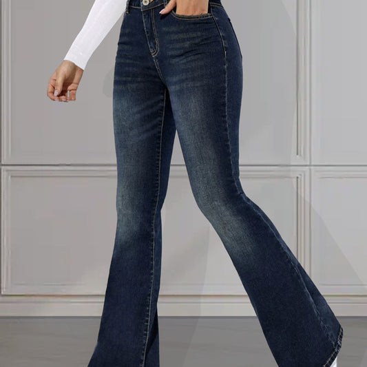 Ausgestellte Jeans - trendige seegrüne Damen-Jeans