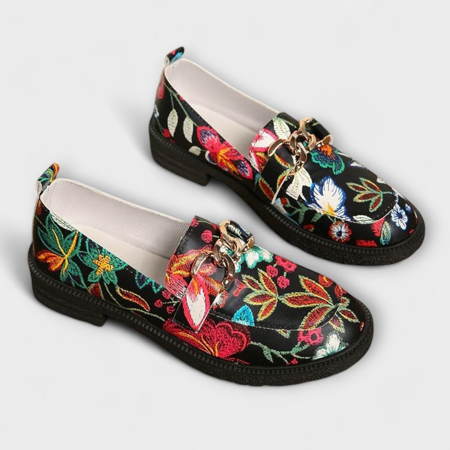 Orla – Mehrfarbige Loafers mit Blumenmuster