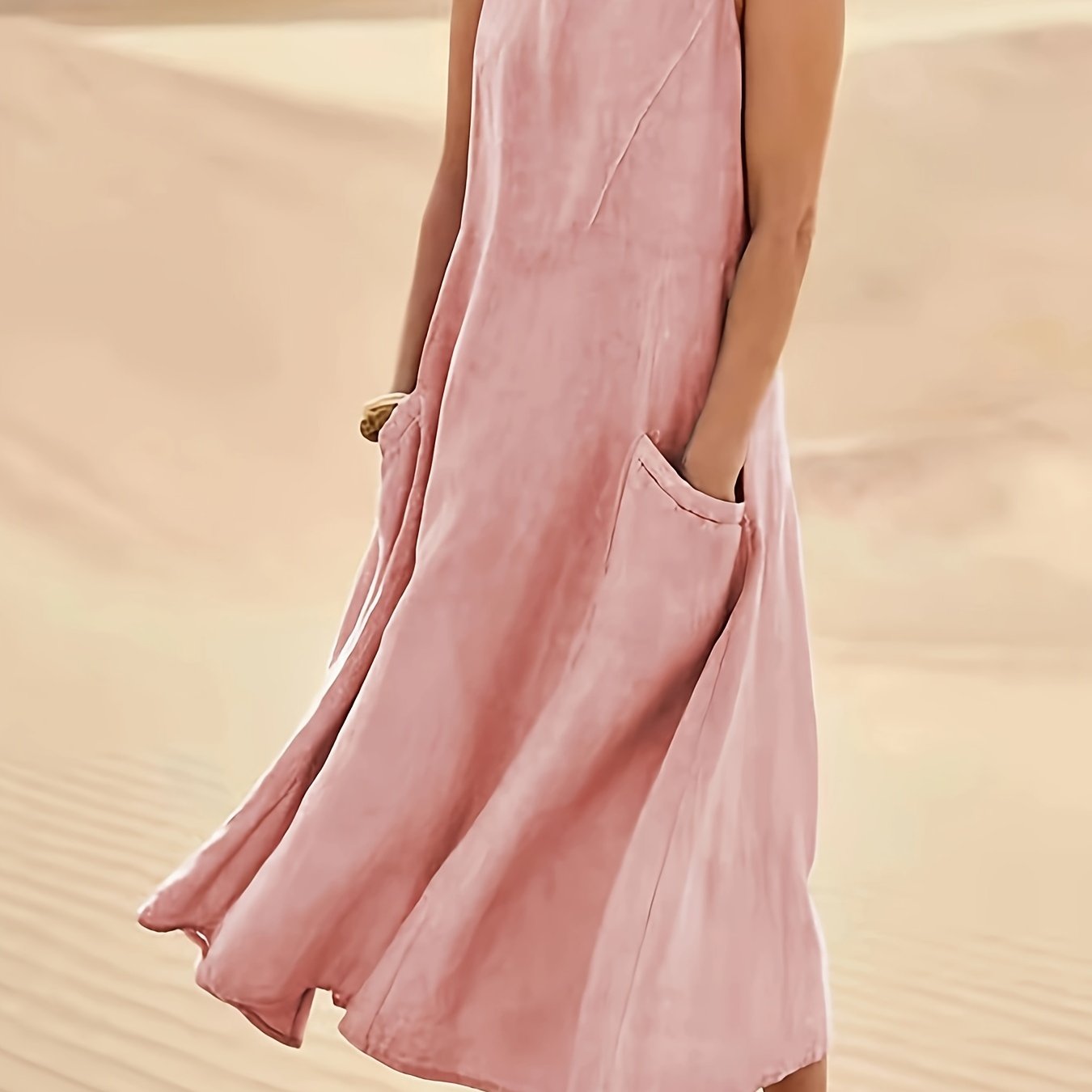 Casual Ärmelloses A-Linien Kleid