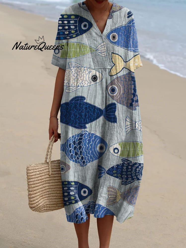 Édolie | Robe Poissons Graphiques