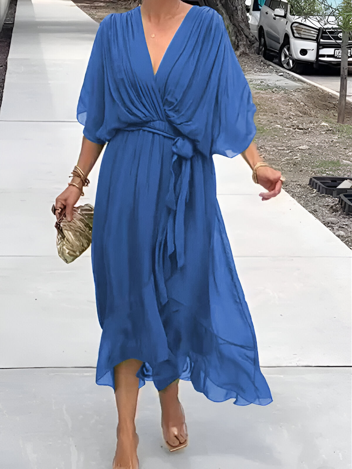 Sylvia™-Kleid mit V-Ausschnitt