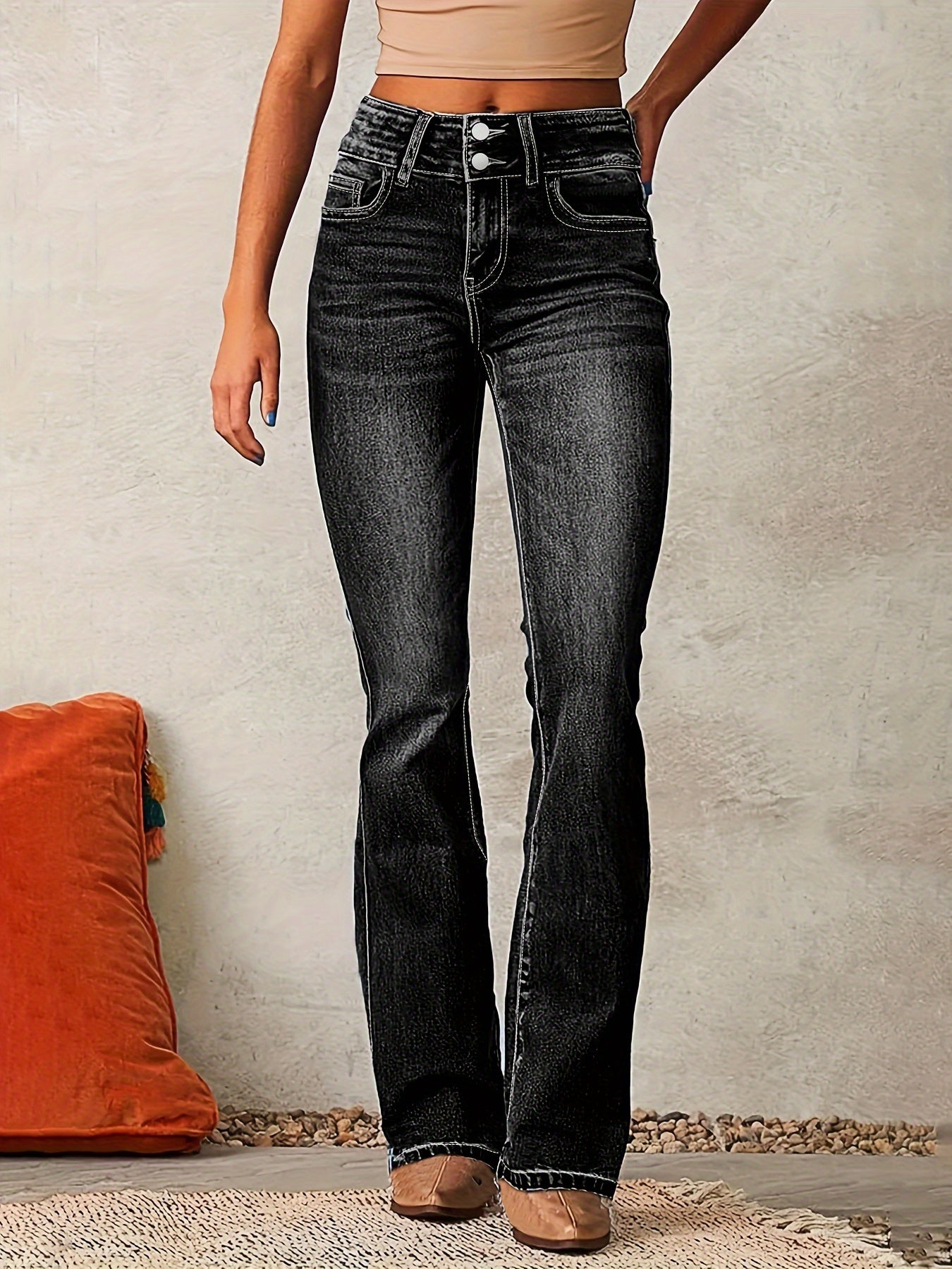 Aya | Hochtaillierte, ausgestellte Jeans