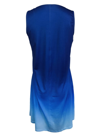V-Ausschnitt Kleid mit Farbverlauf - Strandkleider
