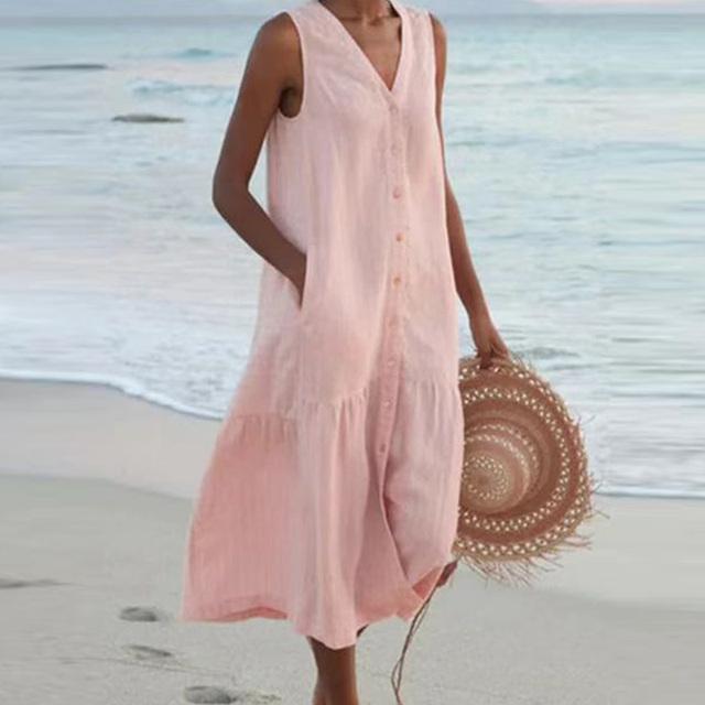 Jessa - ärmelloses Strandkleid mit Taschen