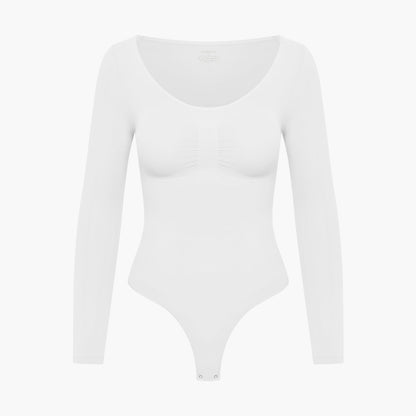 Bodysuit Sculpting Shapewear mit langen Ärmeln und Kordel