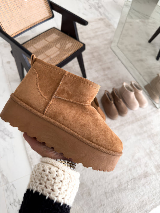 Warme Gefütterte Damen Stiefeletten Mit Plattformsohle