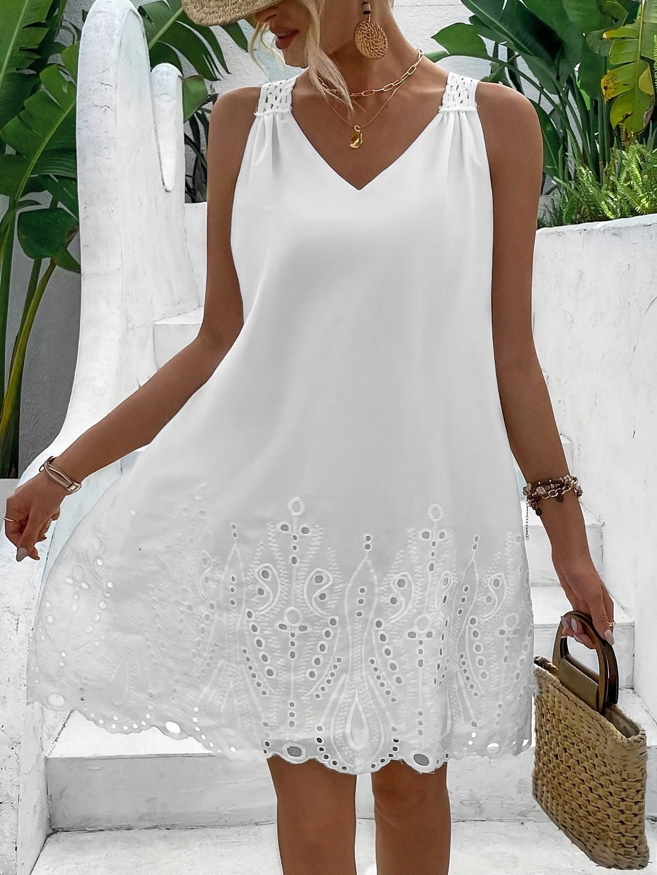 Rüschens Mouwloze Kleid Strandurlaub Rock
