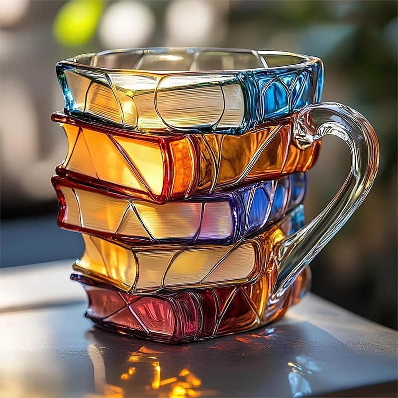 Handgemachte bemalte Bücher-Tasse
