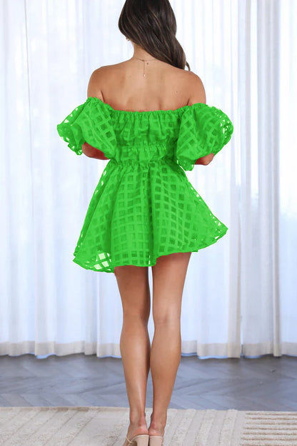 Evie - Mini Kleid mit Puffärmeln