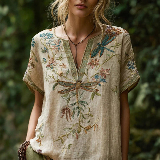 Vintage Bluse Mit Floralem Druck