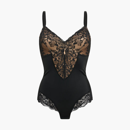 Sculpting Kanten Shapewear Bodysuit mit Slip