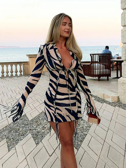 Naira - fließendes Mesh Strandkleid