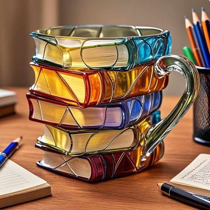 Handgemachte bemalte Bücher-Tasse