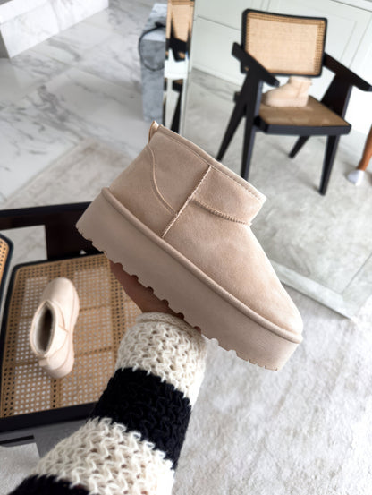Warme Gefütterte Damen Stiefeletten Mit Plattformsohle