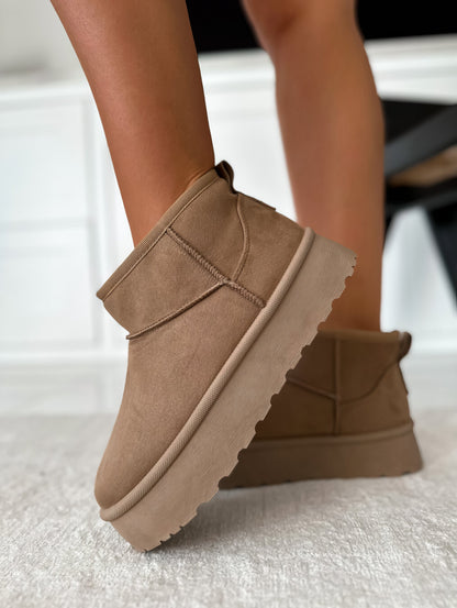 Warme Gefütterte Damen Stiefeletten Mit Plattformsohle