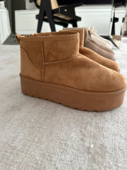Warme Gefütterte Damen Stiefeletten Mit Plattformsohle