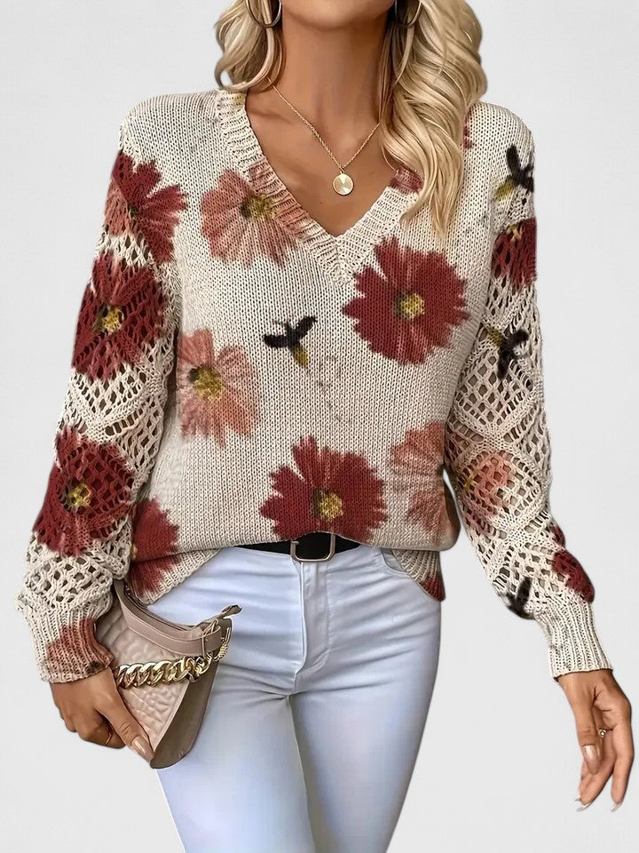 Aurélie | Eleganter Pullover mit Blumendesign