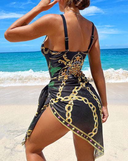 Marie | Einteiliger Push-up Badeanzug mit Strandrock - Letzter Tag 60% Rabatt!