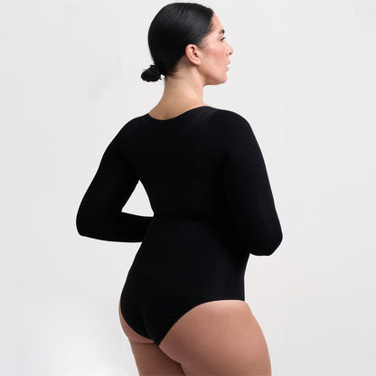 Bodysuit Sculpting Shapewear mit langen Ärmeln und Kordel
