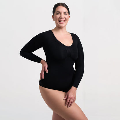 Bodysuit Sculpting Shapewear mit langen Ärmeln und Kordel