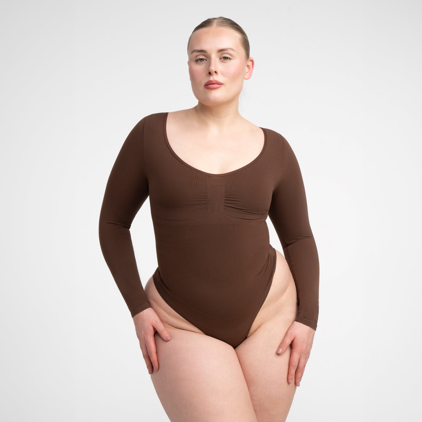 Bodysuit Sculpting Shapewear mit langen Ärmeln und Kordel