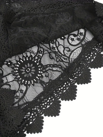 Sexy V-Ausschnitt Spitzen Midi Kleid - Strand Cover-Up