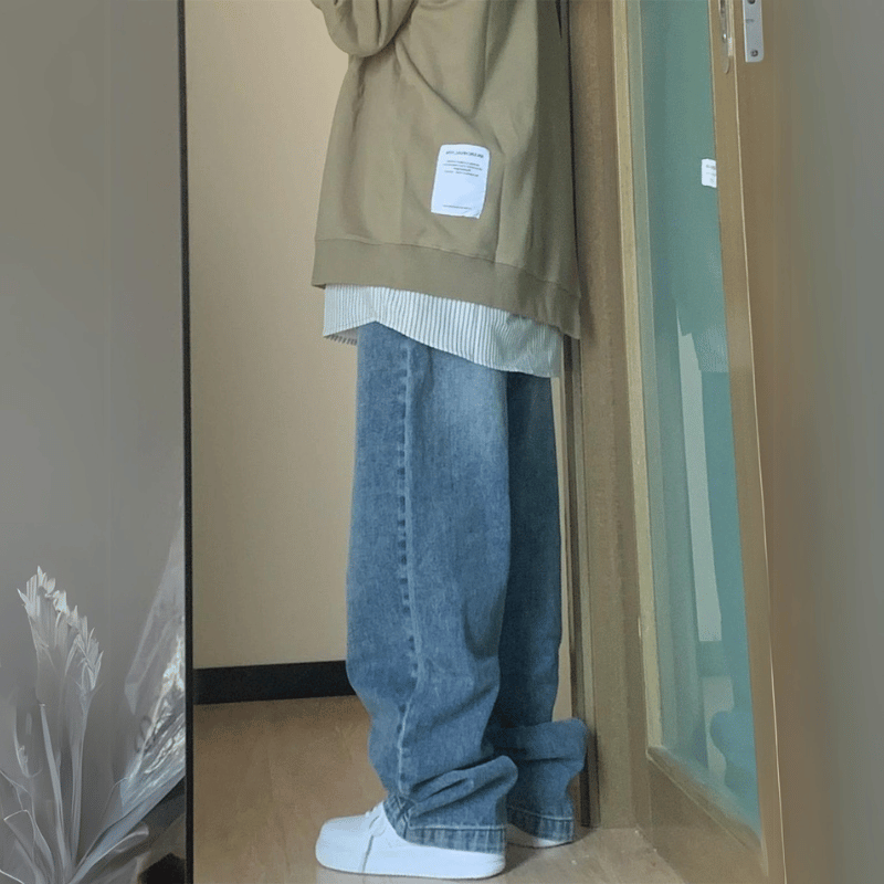 Damen Baggy Jeans - hoch geschnittene blaue Denim-Hosen für lässige Anlässe - täglicher Stil & Komfort