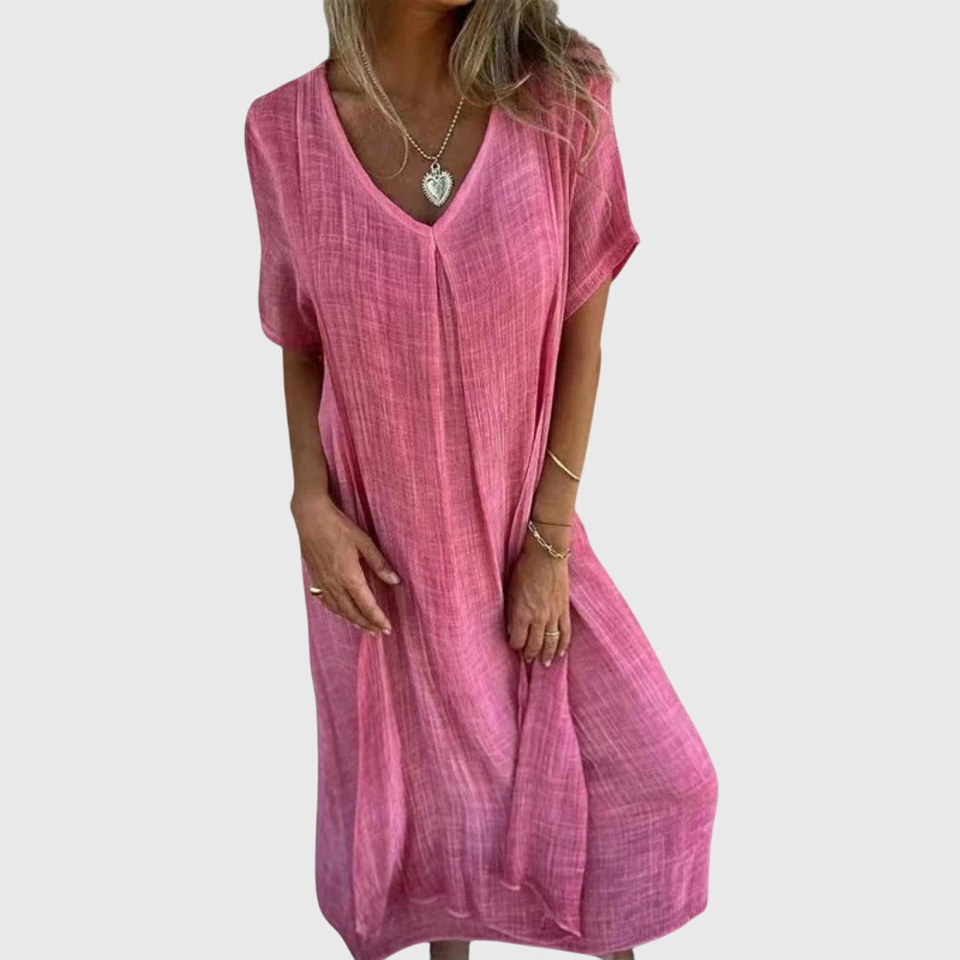 Fiona I Elegant Lightweight V-Neck Dress