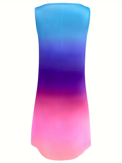 V-Ausschnitt Kleid mit Farbverlauf - Strandkleider