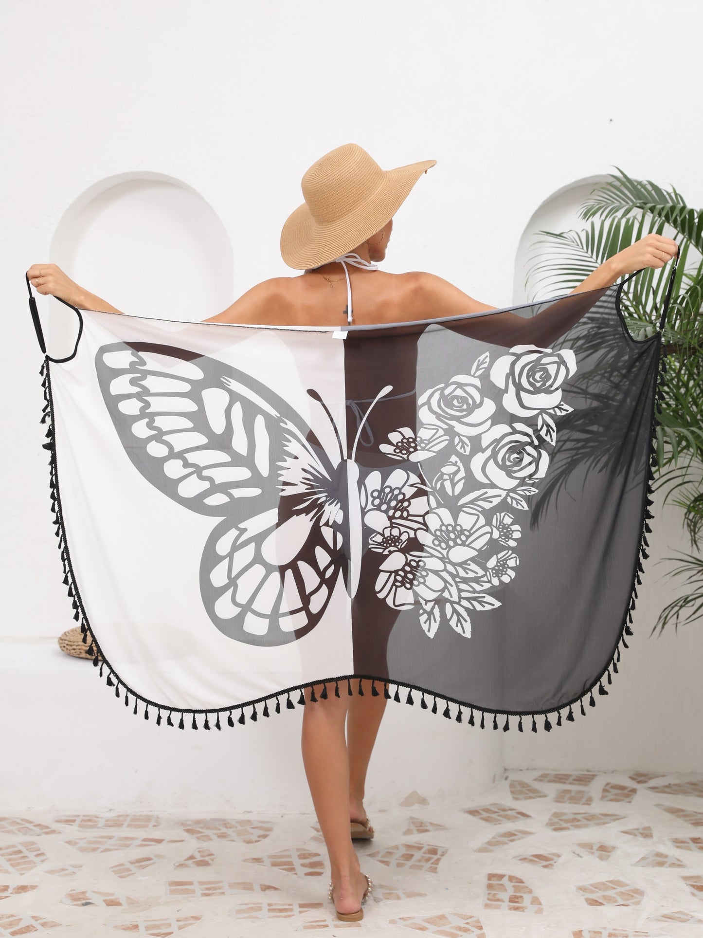 Strandkimono mit Farbblöcken