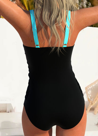 Schickes Blaues Badeanzug mit Jacquarddetails | Letzter Tag 80% Rabatt!