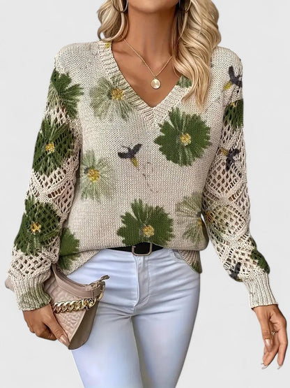 Aurélie | Eleganter Pullover mit Blumendesign