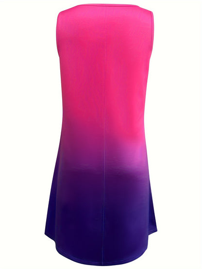 V-Ausschnitt Kleid mit Farbverlauf - Strandkleider